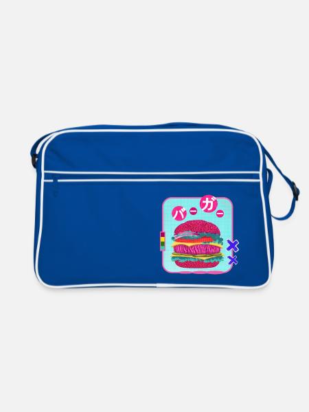 Burgers in retro Japan style - Retro Bag - blue/white - Front
