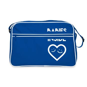 Babies Inside - For Twins - Retro Bag - blue/white - Front