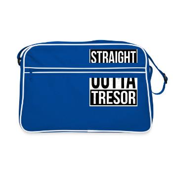 Straight Outta Tresor Design - Retro Tasche - Blau/Weiß - Vorne