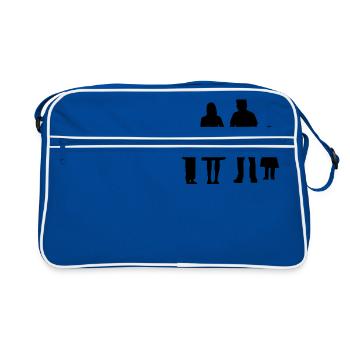 Familie - Retro Tasche - Blau/Weiß - Vorne