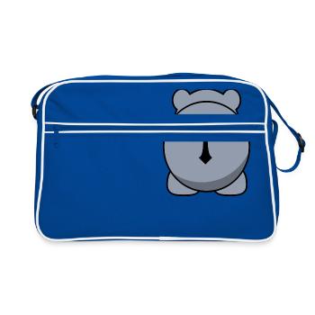 hippo nilpferd hippopotamus hippobath baby36 - Retro Bag - blue/white - Front