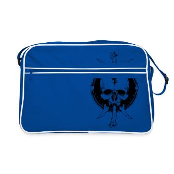 Crâne tatouage classique - Sac Retro - bleu/blanc - Devant