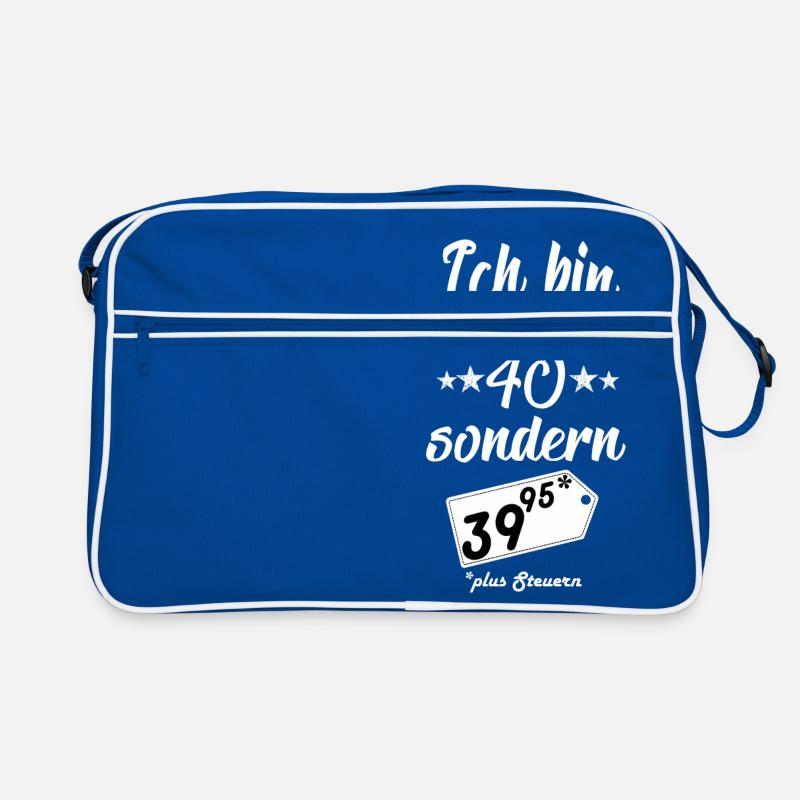 40. Geburtstag - Retro Tasche - Blau/Weiß