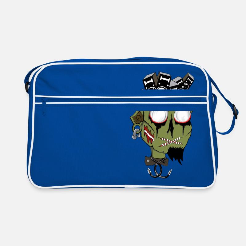 Tekno Zombie - Retro Tasche - Blau/Weiß