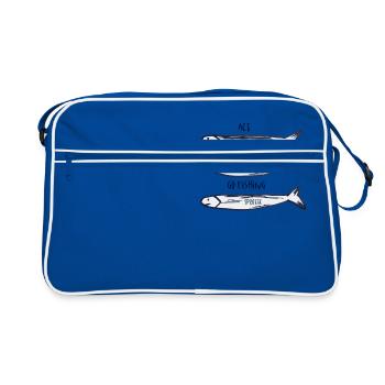 Sprotten,Design,Geschenk,cool,chic,trend,humor, - Retro Tasche - Blau/Weiß - Vorne