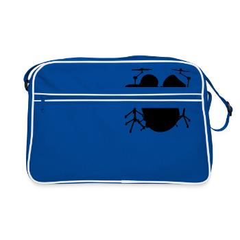 Schlagzeug - Retro Tasche - Blau/Weiß - Vorne