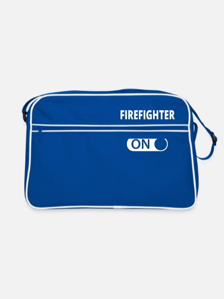 MODE ON FIREFIGHTER - Retro Tasche - Blau/Weiß - Vorne