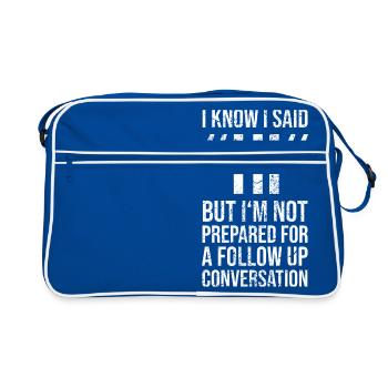 I Know I said hi - Retro Tasche - Blau/Weiß - Vorne
