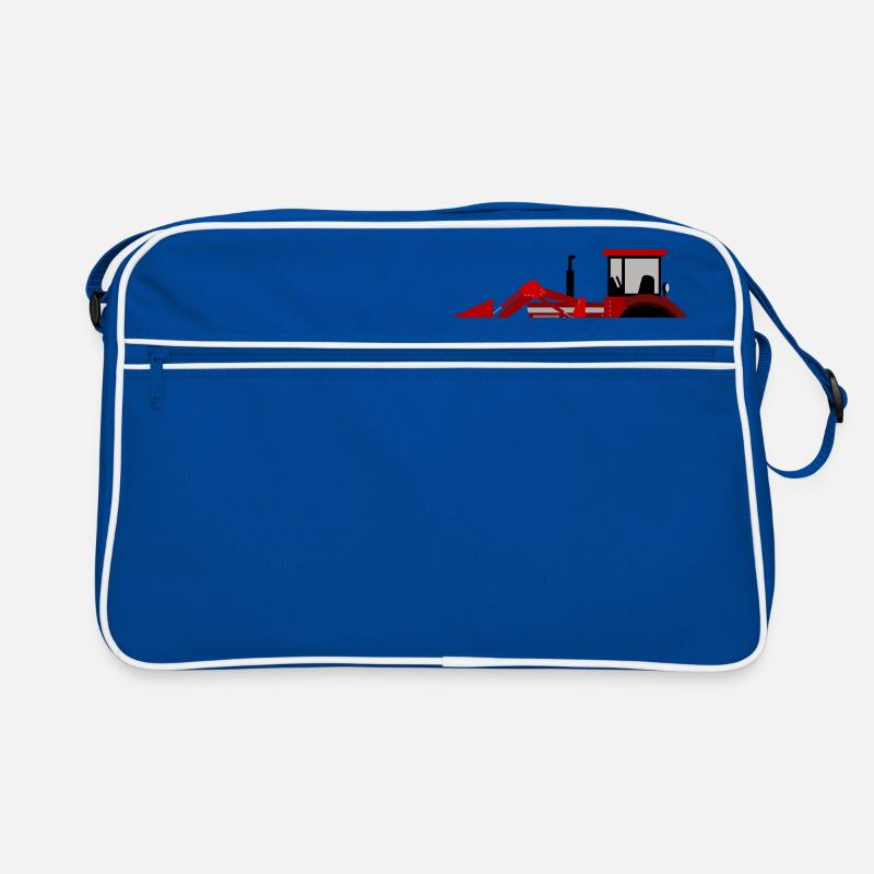 roter Traktor - Retro Tasche - Blau/Weiß