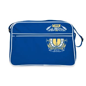 Mein Lieblingstier ist der BierzapfHAHN - Retro Tasche - Blau/Weiß - Vorne