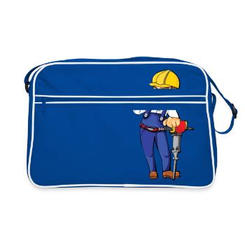 construction worker construction worker road construction2 - Retro Bag - blue/white - Front
