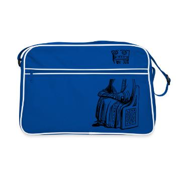 roi couronne royale couronne tour du château château burg2 - Sac Retro - bleu/blanc - Devant