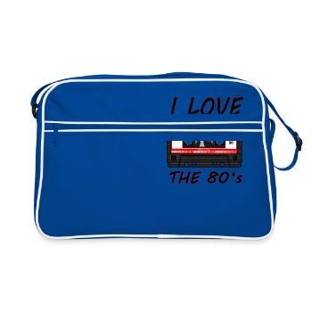 I Love The 80's 80s, 80s, 80s, jazz, music - Retro Bag - blue/white - Front