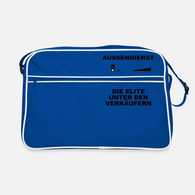 Außendienst Außendienstler Vertrieb Verkäufer - Retro Tasche - Blau/Weiß