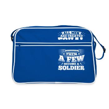 Funny Soldier Army Shirt All Men Equal - Retro Tasche - Blau/Weiß - Vorne