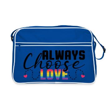 Mois de la fierté LGBT - Love is Love - Sac Retro - bleu/blanc - Devant