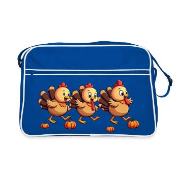 Bébé dinde de Thanksgiving - Sac Retro - bleu/blanc - Devant