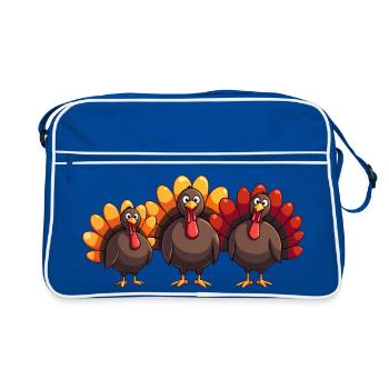 Bébé dinde de Thanksgiving - Sac Retro - bleu/blanc - Devant