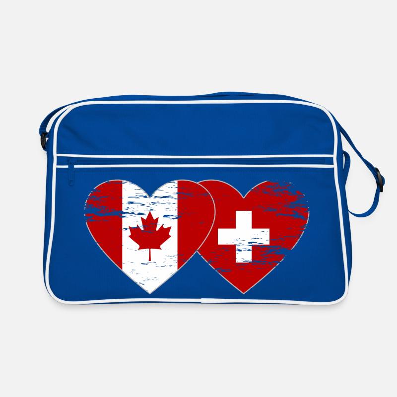 Cœur du drapeau Canada Suisse utilisé Sac Retro