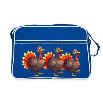 Bébé dinde de Thanksgiving - Sac Retro - bleu/blanc - Devant