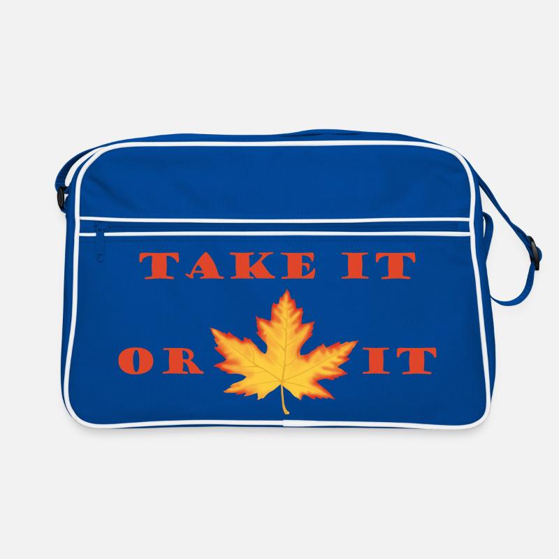 Take It or Leaf It – Orange-Red Maple Leaf Design Retro Bag