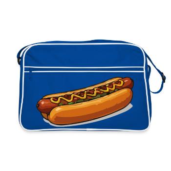 Crisp hot dog illustration - Retro Bag - blue/white - Front