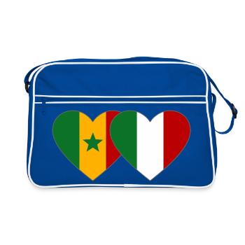 Senegal_Italien_Flagge_Herz - Sac Retro - bleu/blanc - Devant