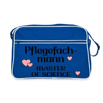 STUDIUM PFLEGE PFLEGEFACHMANN - Retro Tasche - Blau/Weiß - Vorne