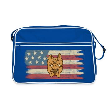 Nationaler Hundemonat  - Retro Tasche - Blau/Weiß - Vorne