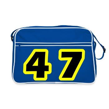 47 Number Symbol - Retro Bag - blue/white - Front