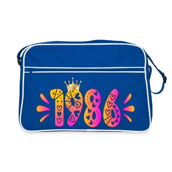 Birthday 1986 Birthday Crown - Retro Bag - blue/white - Front