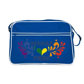 Motif de fleur de cœur de la fierté hessoise - Sac Retro - bleu/blanc - Devant