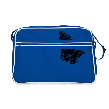 Praying hands - Retro Bag - blue/white - Front