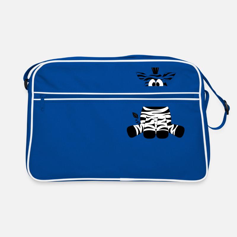 Zebra - Retro Tasche - Blau/Weiß