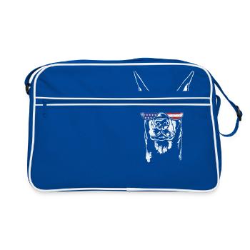 DOBERMANN - DOBERMAN PINSCHER America flag vintag - Retro Bag - blue/white - Front