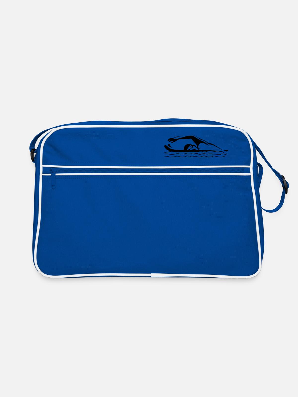 Nager - Sac Retro - bleu/blanc - Devant