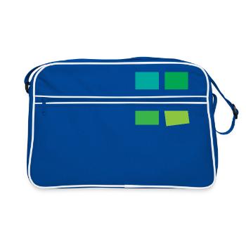 Green square tiles - Retro Bag - blue/white - Front