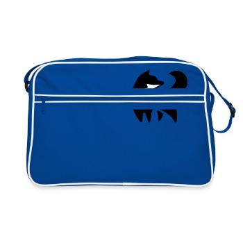 Fox Black White Logo - Retro Bag - blue/white - Front