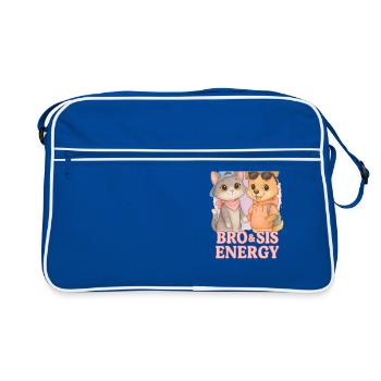 Bro & Sis Energy – Cool Sibling Cat Dog - Sac Retro - bleu/blanc - Devant
