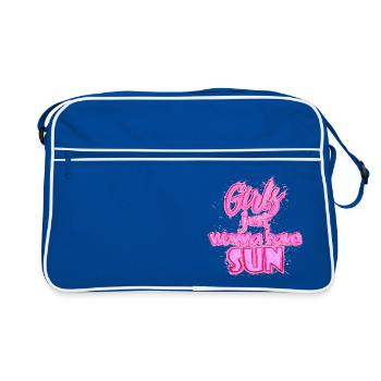 Girls have Sun (lettrage) 02 - Sac Retro - bleu/blanc - Devant
