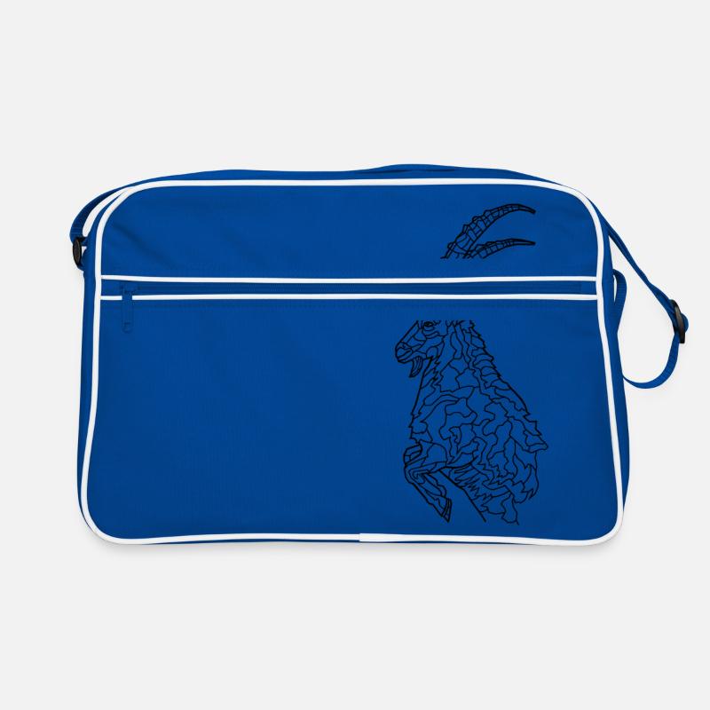 Steinbock - Retro Tasche - Blau/Weiß