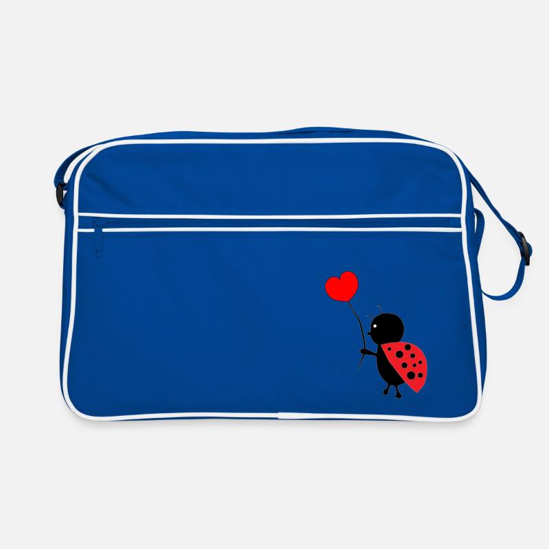 Marienkäfer mit Herz Retro Tasche