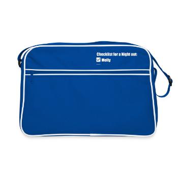 Checklist for a night out design! Gift party - Retro Bag - blue/white - Front