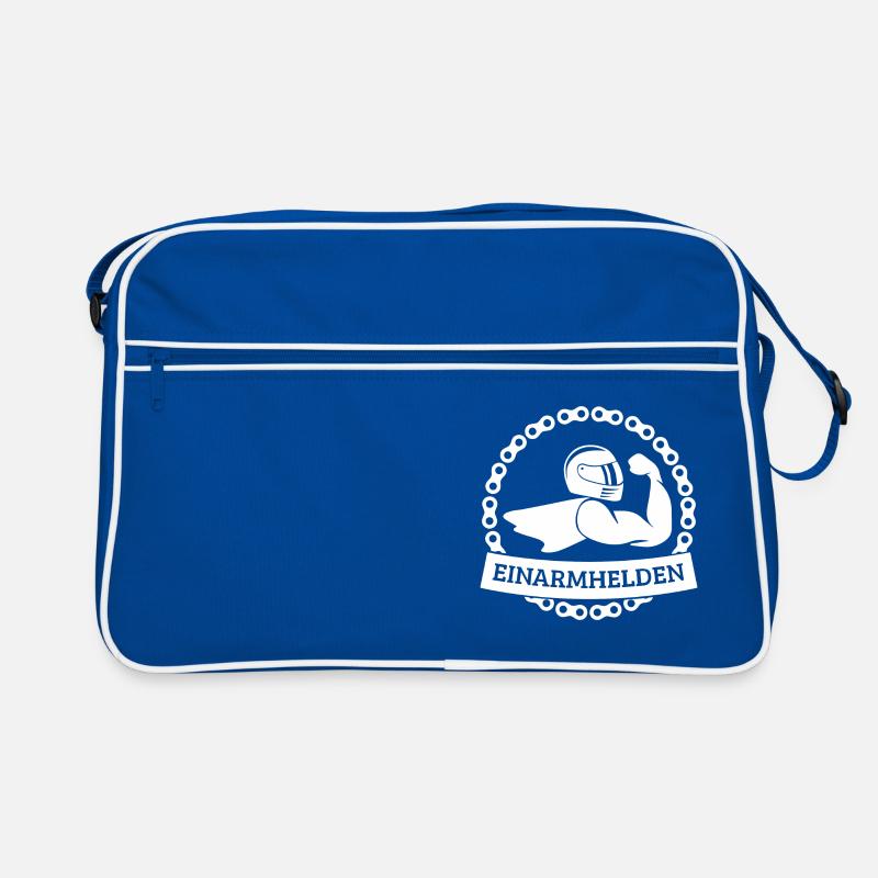 Einarmhelden 1-farbig (weiß) Retro Tasche