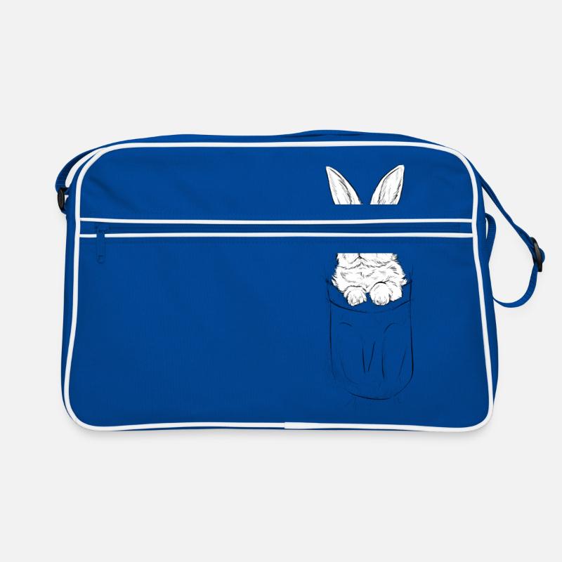 mignon lapin dans le sac - Sac Retro - bleu/blanc