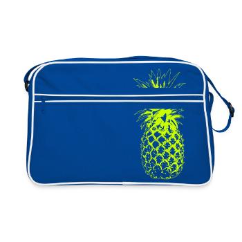 Ananas fruits fruits d’été vacances vert - Sac Retro - bleu/blanc - Devant