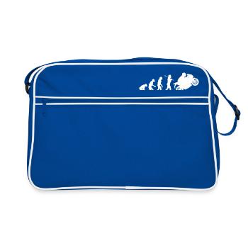 Biker Evolution - Retro Tasche - Blau/Weiß - Vorne