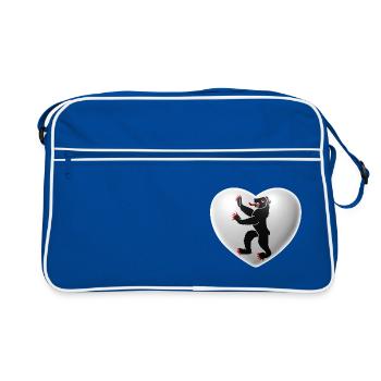 Herz (Appenzell Innerrhoden) - Retro Tasche - Blau/Weiß - Vorne