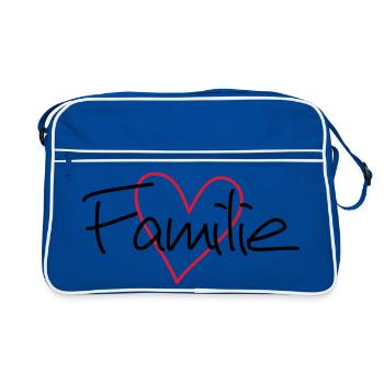 Family heart love community cohesion - Retro Bag - blue/white - Front