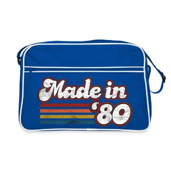 Hergestellt 1980 Vintage Retro Geschenk - Retro Tasche - Blau/Weiß - Vorne